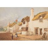 English School 19th Century- Ide Village in 1852,:- inscribed and dated, watercolour, 25 x 36cm.