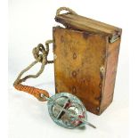 A Walker's Harpoon II Depth Finder: with lead weight in original wooden case with remains of paper