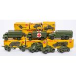 A boxed group of eight Dinky military vehicles: Dinky 621 3-Ton Army Wagon, Dinky 692 5.