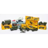 A boxed group of eight Corgi and Dinky military vehicles: Corgi 350 'Thunderbird' Guided Missile,