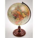 A 'Geographica' 10 inch Terrestrial Globe: with lithograph printed gores applied top form with
