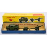 Dinky 697 25-Pounder Field Gun Set: artillery tractor ammunition trailer and gun in military green