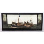A late 19th /early 20th century mirror backed diorama of the fish carrier 'Australia' (H1328),