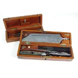 A 19th century mahogany cased field surgeons kit by Ferguson: comprising bone and Lister knife with