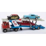 An unboxed group of four Corgi vehicles: 211 Studebaker Golden Hawk, 249 Morris Mini -Cooper,