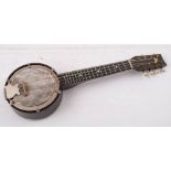 A George Houghton & Sons six string rosewood banjo in fitted case.
