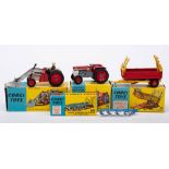Corgi boxed group of agricultural vehicles: No 57 Massey-Ferguson 65 Tractor with Forks,
