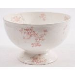 A Staffordshire bowl of ' Engadine' pattern by T & R Boote: with pink floral transfer decoration