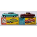 Corgi 238 Jaguar Mark X:, metallic green, red interior spun hubs, blue and yellow box,