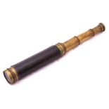 A 19th century leather and brass four draw telescope by Kasner & Moss, Melbourne,