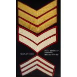 Grenadier Guards: stripes of Full Sergeant, and Corporal for scarlet tunic.
