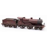 Bassett-Lowke Gauge 1 4-4-0 Locomotive and Tender Midland maroon Class 2P, No 483: clockwork.