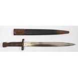 A late Victorian 1888 pattern Lee Metford bayonet: the straight double edge blade with crown and
