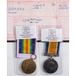 A WWI pair to '50786 Pte S Norman L'Pool R':.