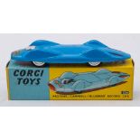 Corgi 153A Proteus-Campbell 'Bluebird' Record Car: blue with clear canopy and with driver figure,