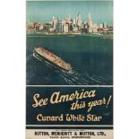 A 'See America this year, Cunard White Star' cruise service poster:, no.