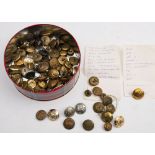 A collection of various military and civil uniform buttons:, including RCAF, RAS,