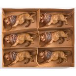 Tipple-Topple-Tiere (Austria) a group of six lions in original stock box,