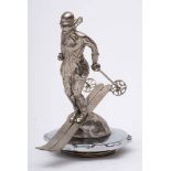 A reproduction Riley Ski Lady car mascot on chrome radiator cap: 15cm high