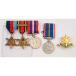 A WWII group of three comprising 1939-45 Star, Burma Star with clasp and War medal:,