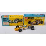 Corgi 159 Cooper-Maserati F1 racing car: yellow and white with driver control steering and cast
