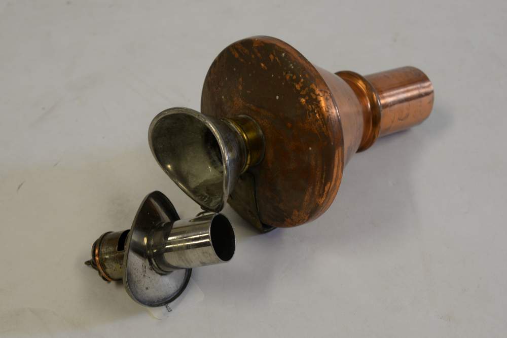 A copper and brass ship's speaking tube whistle:,