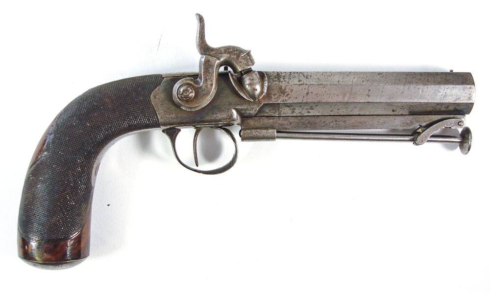 A 19th century Naval percussion cap pistol,