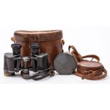 A pair of early 20th century Carl Zeiss Jena DF8x24 binoculars: No 794483 in a brown leather case,