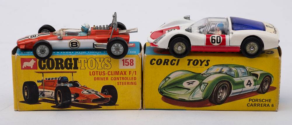 Corgi No 330 Porsche Carrera 6: white body with red doors and bonnet,