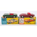 Corgi 318 Lotus Elan S2: British Racing Green with yellow racing stripe, red interior, spun hubs,