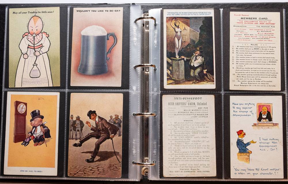 Two albums of early 20th century and later comical postcards relating to alcohol and drinking:, - Image 3 of 5