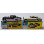 Two boxed Corgi 224 Bentley Continental Sports Saloon:, one with black over grey body, red interior,