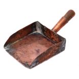 A Victorian copper magazine hand shovel by J Stone & Co,
