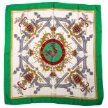 Hermes, Paris, a printed silk scarf 'Monaco' pattern : 85 x 85cm.