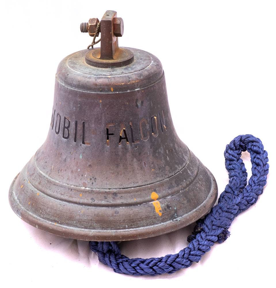 A bridge bell for the Mobil Oil Corporation Tanker 'Mobil Falcon' (1975):,