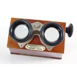 A French mahogany Brewster pattern stereoscopic viewer by SGDG:,