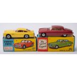 Corgi 218 Aston Martin DB4: yellow, red interior, cast hubs,