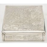 An Egyptian silver plate cigarette box' VE World War II Battlefields of Europe':,