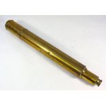 A brass single draw telescope:, unsigned..