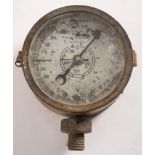 A German bulkhead pressure gauge by Shaffaer & Budenburg:, 13.5cm diameter.