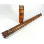 A leather cased single draw telescope by Cary, London: signed as per title to tube,