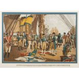 'Nelson's last signal at Trafalgar': coloured print, 41 x 62cm.