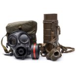 An Avon S6 MkII gas mask in haversack,