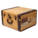 A mid-20th century brown leather and canvas vanity/suitcase for 'Dale,