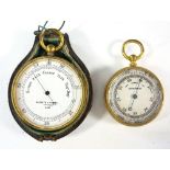 A 19th Century gilt brass pocket barometer by Negretti & Zambra, London : number '14857' ,