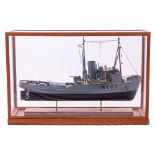 A scale model of the Royal Navy Assurance-Class Rescue Tug 'Adept' (W107):,