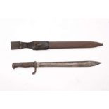 A WWI period Imperial German S98 bayonet by Alex Coppel: the single edge broad point blade signed
