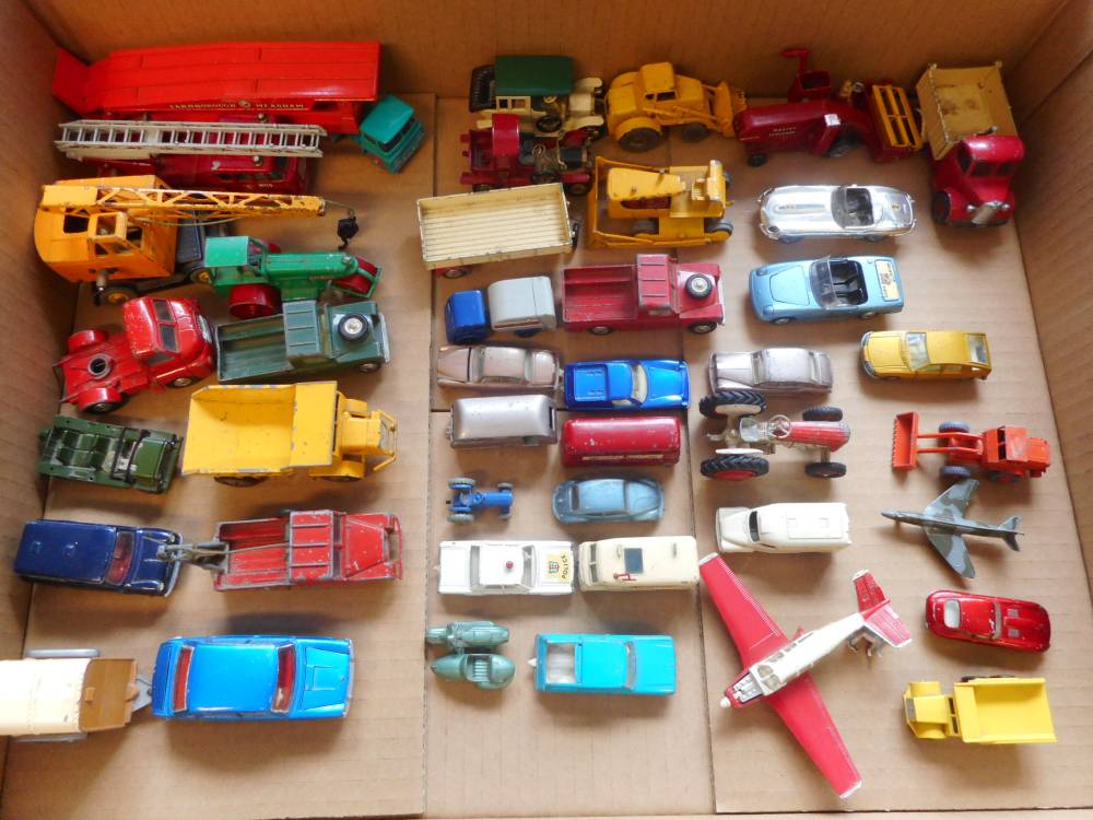 Corgi, Dinky, Lesney and others: a collection of assorted diecasts including Coles crane, Bulldozer,