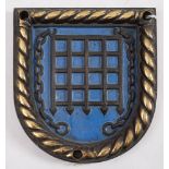 A Chatham Dockyard replica bronze ward room badge for HMS Westminster: 13cm high