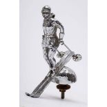 An early 20th century Riley 'Ski Lady' chrome plated car mascot: stamped as per title and numbered